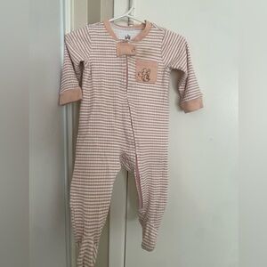 Disney Pink Striped Baby Footie